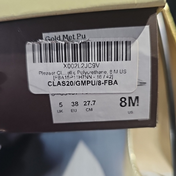 Pleaser Gold Metallic Pump 4" Stiletto Heels Size 8M New With Box & Shoe Bag - Picture 12 of 12